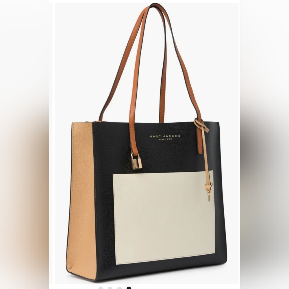 Marc Jacob Grind Colorblock Leather Large Tote Bag